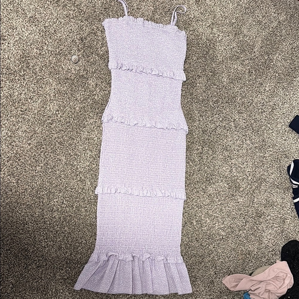 Elegant Lavender Ruffle Dress